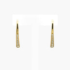 9ct Gold Diamond Drop Curve Earrings - Jordans Jewellers