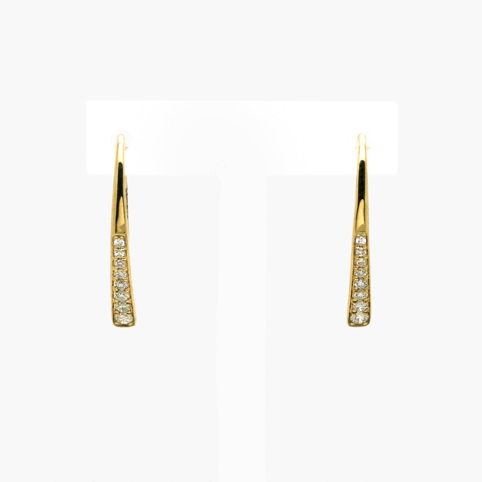 9ct Gold Diamond Drop Curve Earrings - Jordans Jewellers
