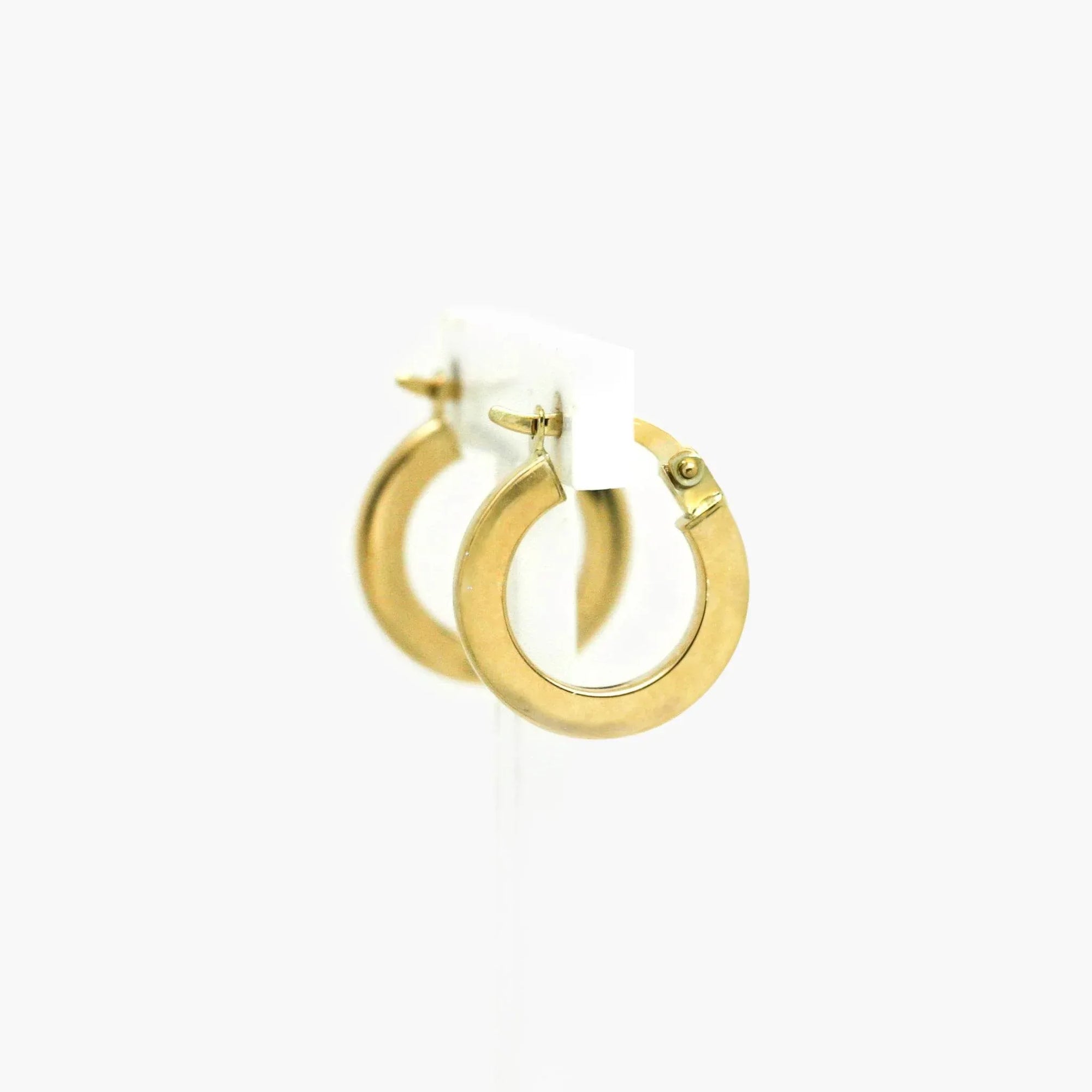 Flat Hoop Earrings in 9ct Yellow Gold - Jordans Jewellers