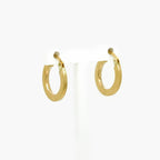 Flat Hoop Earrings in 9ct Yellow Gold - Jordans Jewellers