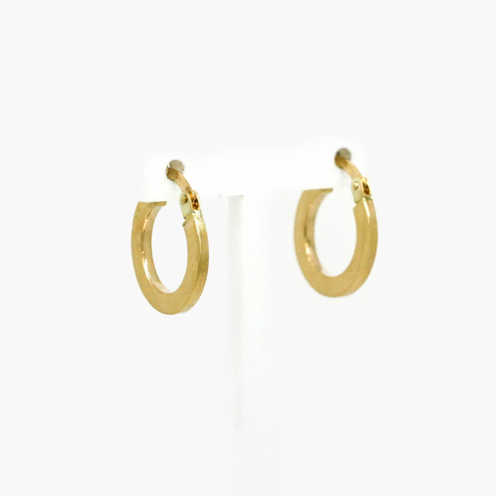 Flat Hoop Earrings in 9ct Yellow Gold - Jordans Jewellers