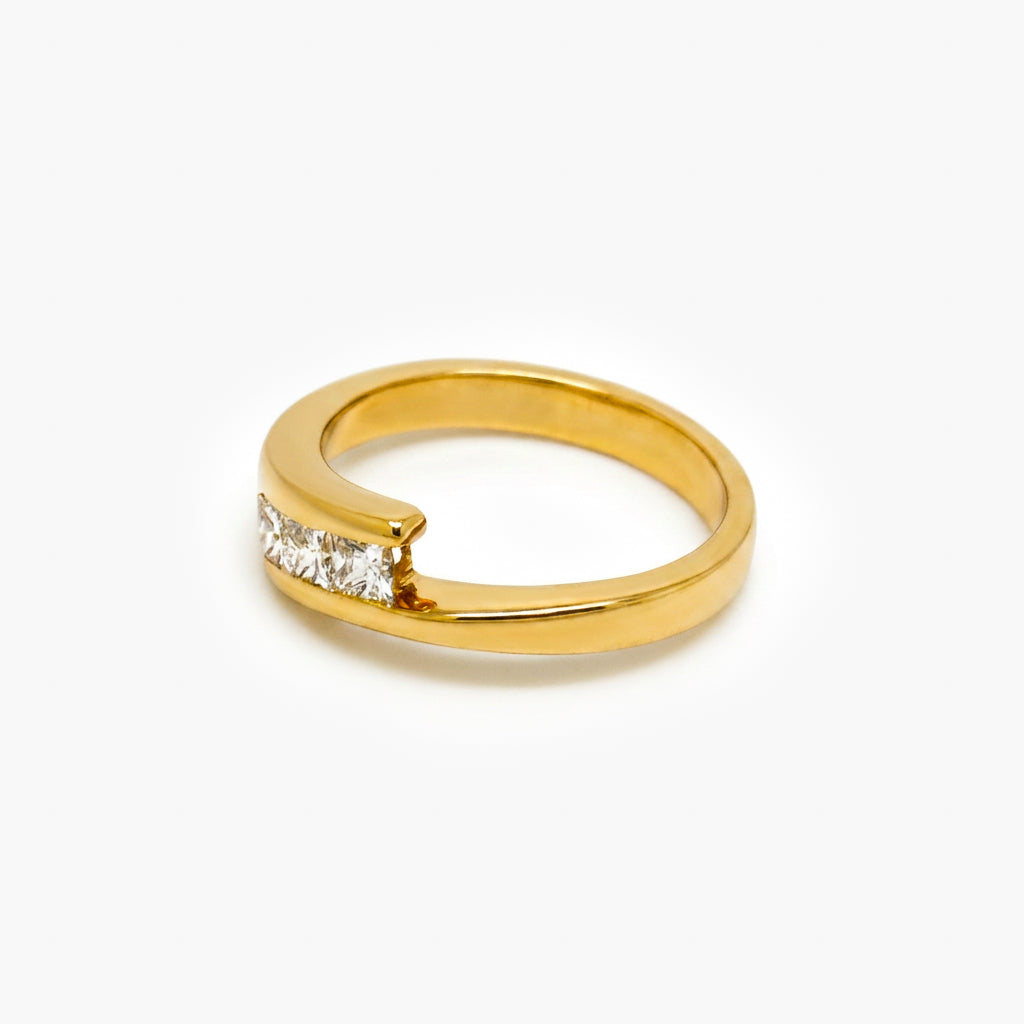 18ct Yellow Gold Diamond Crossover Ring 0.44ct