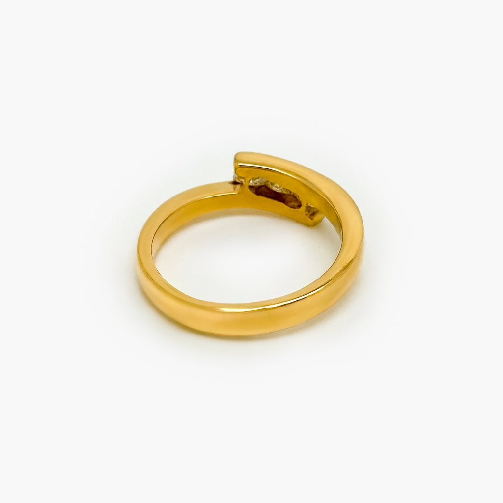 18ct Yellow Gold Diamond Crossover Ring 0.44ct