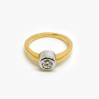 18ct Gold 0.30ct Diamond Rubover Ring