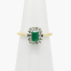 Emerald & Diamond Ring in 9ct Gold - Jordans Jewellers