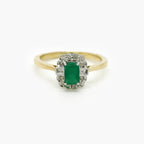 Emerald & Diamond Ring in 9ct Gold - Jordans Jewellers