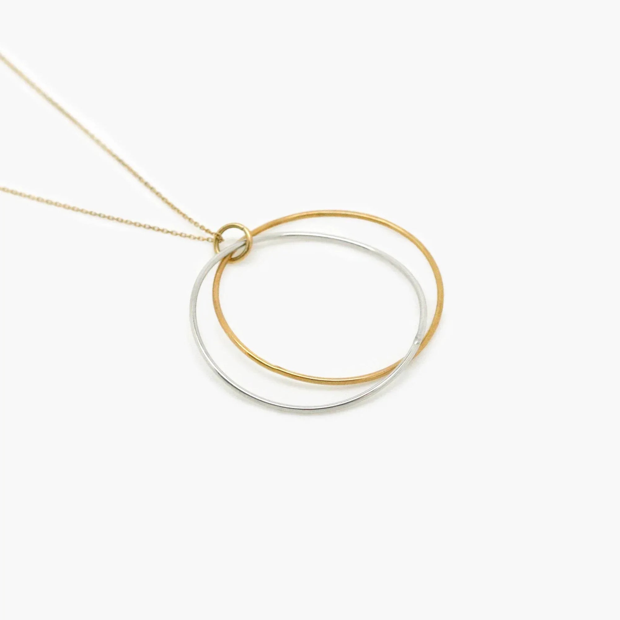 Double Hoop Necklace in 9ct Gold - Jordans Jewellers