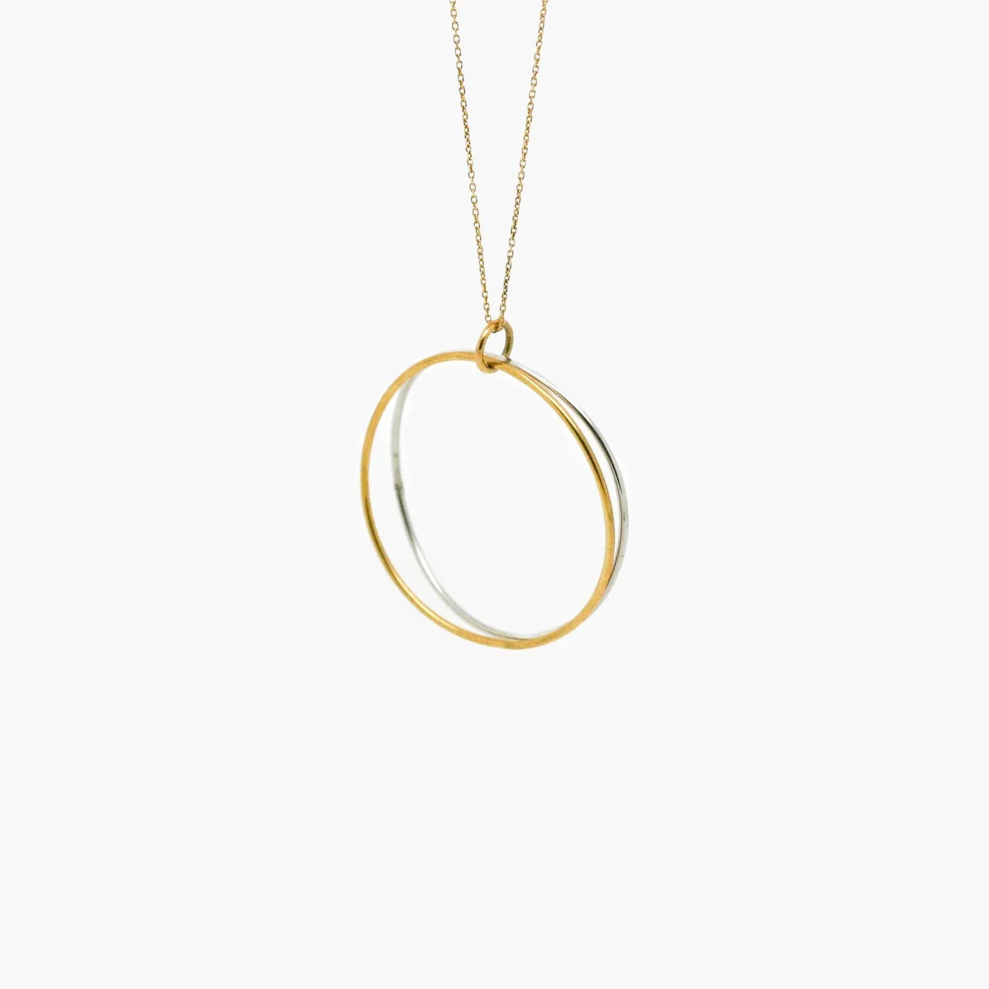 Double Hoop Necklace in 9ct Gold - Jordans Jewellers