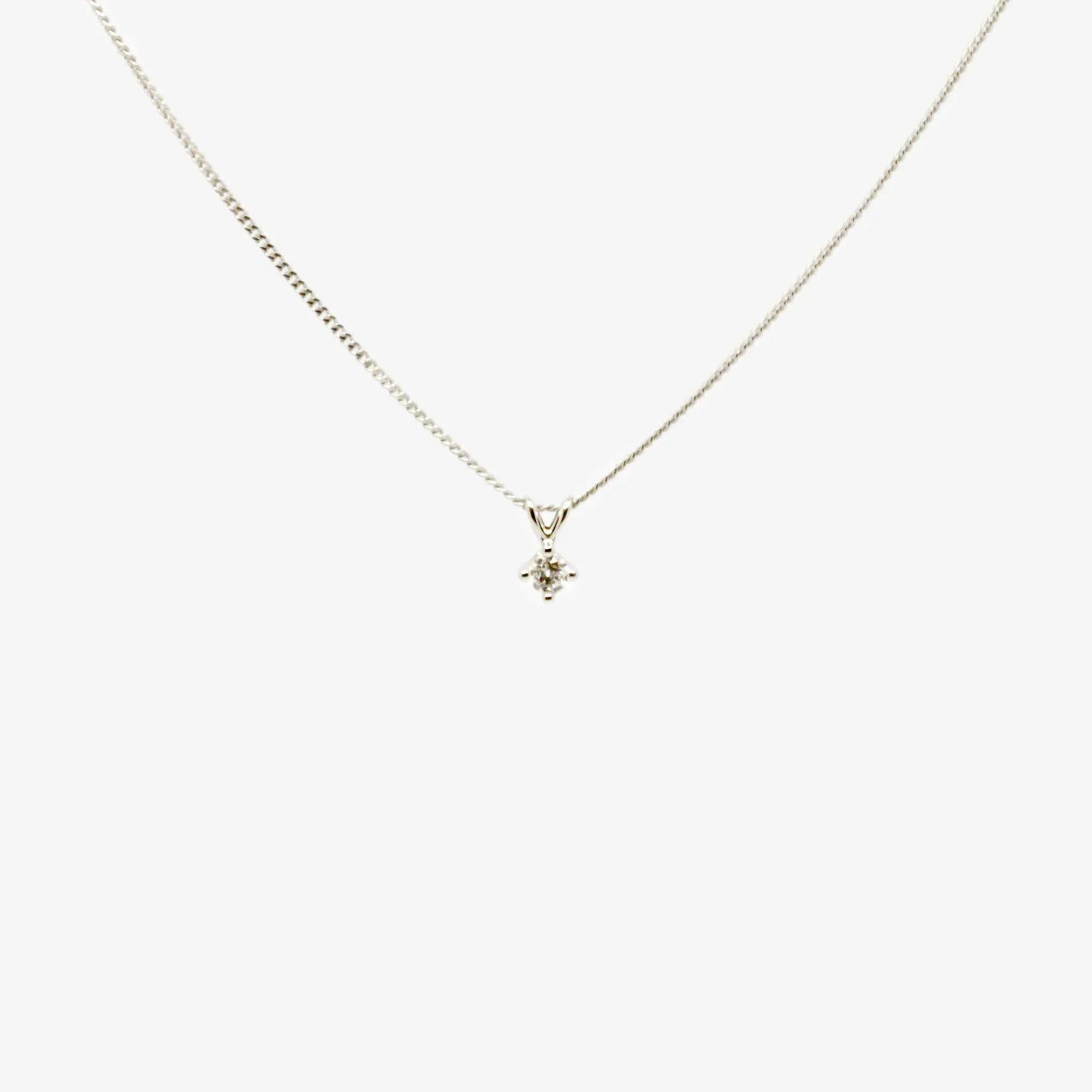 9 Carat White Gold 0.10ct Diamond Pendant Necklace - Jordans Jewellers