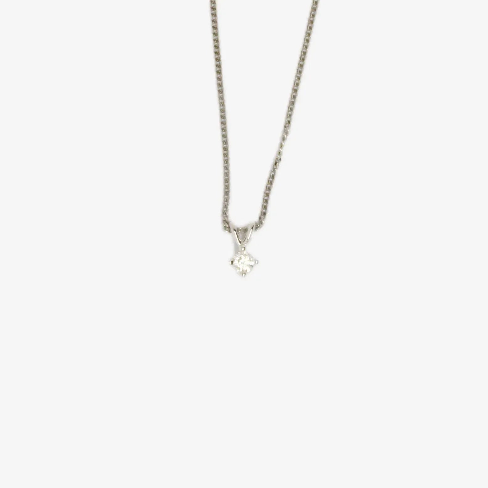 9 Carat White Gold 0.10ct Diamond Pendant Necklace - Jordans Jewellers