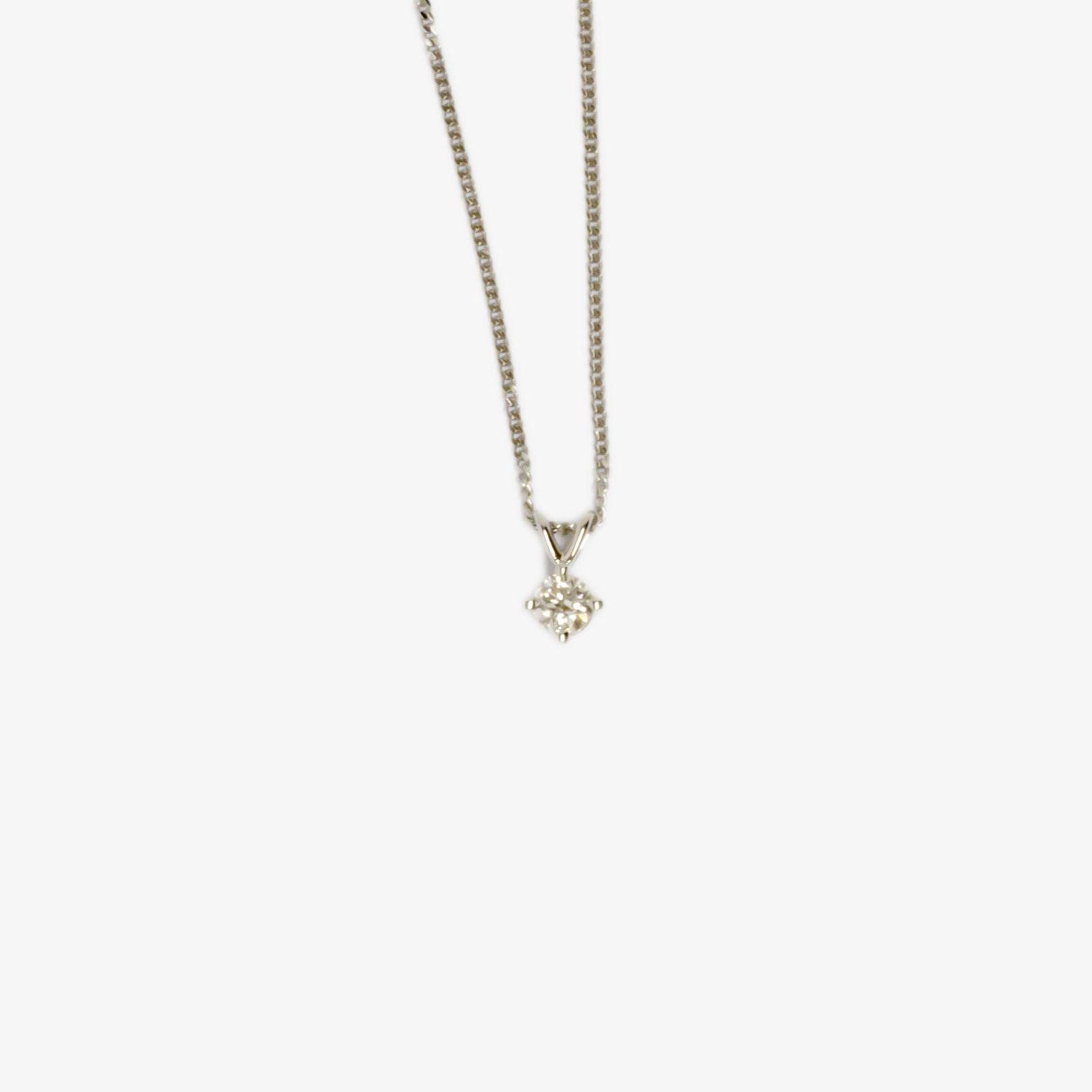 9 carat white gold diamond necklace Clearance
