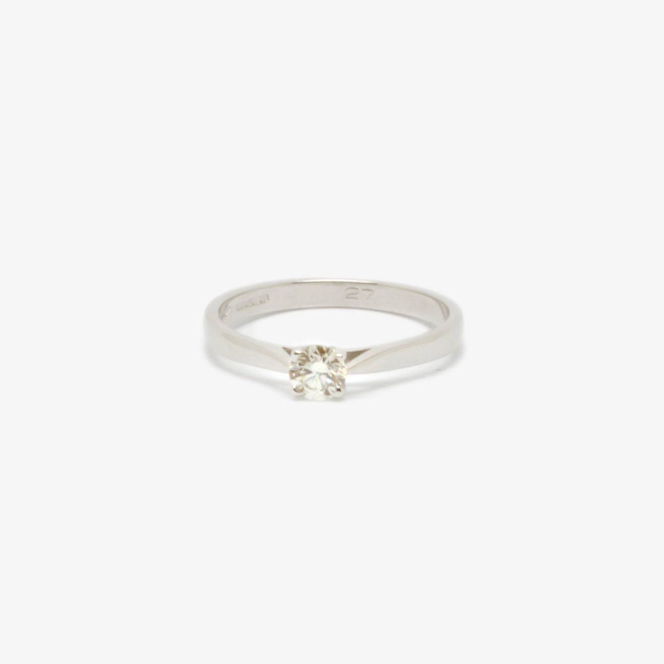 Solitaire white gold ring hotsell