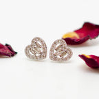 9ct White Gold 0.50ct Diamond Heart Studs - Jordans Jewellers