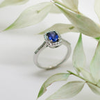 Blue Sapphire & Diamond Cluster Ring - Jordans Jewellers