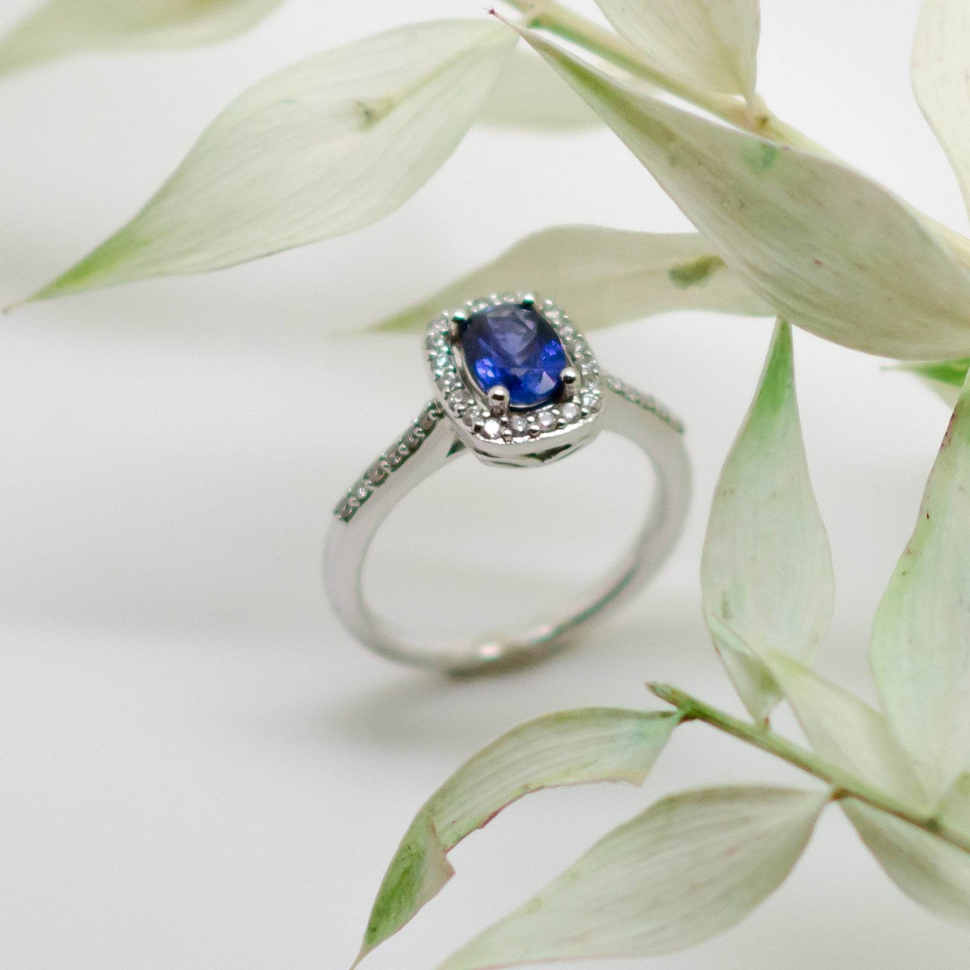 Blue Sapphire & Diamond Cluster Ring - Jordans Jewellers