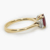 0.8x0.6cm Oval Ruby & Diamond Trilogy Ring - right view