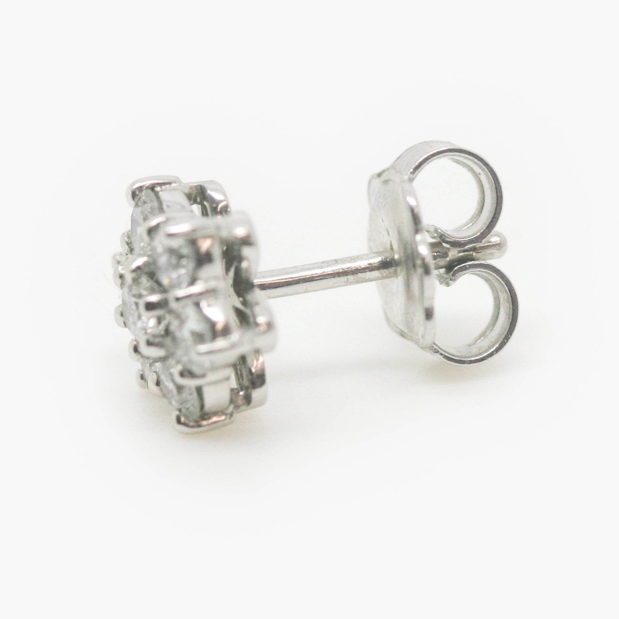 18ct White Gold 1.00ct Daisy Diamond Cluster Studs - Jordans Jewellers