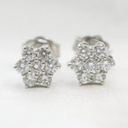 18ct White Gold 1.00ct Daisy Diamond Cluster Studs - Jordans Jewellers
