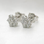 18ct White Gold 1.00ct Daisy Diamond Cluster Studs - Jordans Jewellers