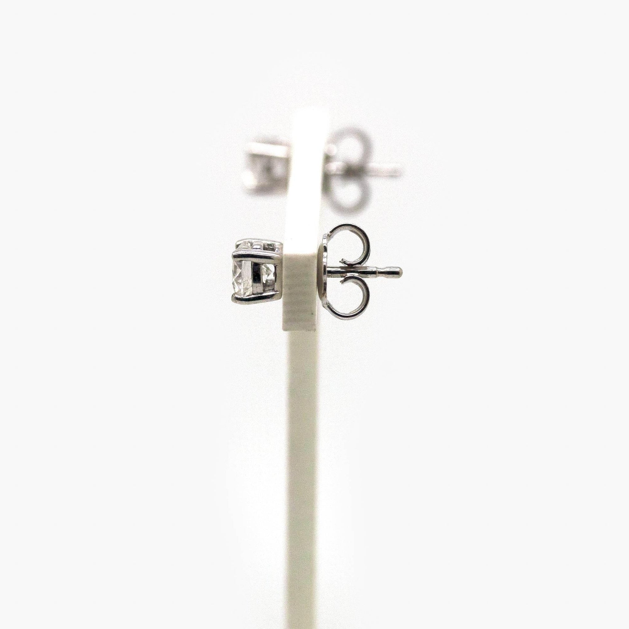 18 Carat White Gold Diamond Solitaire Stud Earrings - Jordans Jewellers
