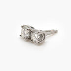 18 Carat White Gold Diamond Solitaire Stud Earrings - Jordans Jewellers