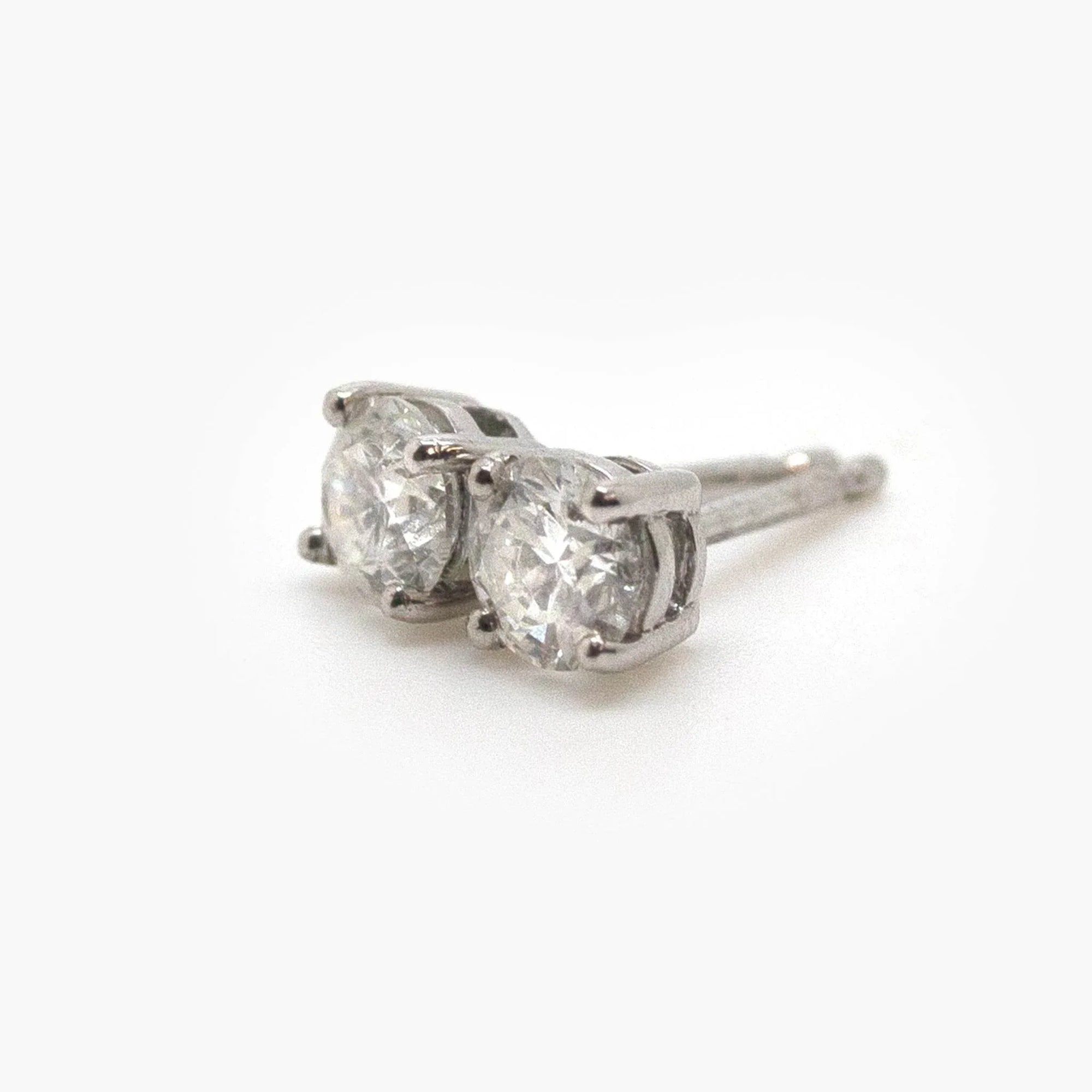 18 Carat White Gold Diamond Solitaire Stud Earrings - Jordans Jewellers