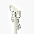 Diamond Daisy Cluster Drop Earrings in 18ct White Gold - Jordans Jewellers