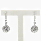 Diamond Daisy Cluster Drop Earrings in 18ct White Gold - Jordans Jewellers