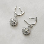 Diamond Daisy Cluster Drop Earrings in 18ct White Gold - Jordans Jewellers