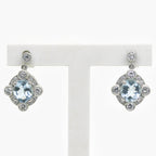 Aquamarine and Diamond Drop Earrings in Platinum - Jordans Jewellers