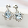 1.73ct Aquamarine & 0.80ct Diamond Drop Earrings