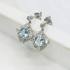 1.73ct Aquamarine & 0.80ct Diamond Drop Earrings