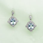 Aquamarine and Diamond Drop Earrings in Platinum - Jordans Jewellers