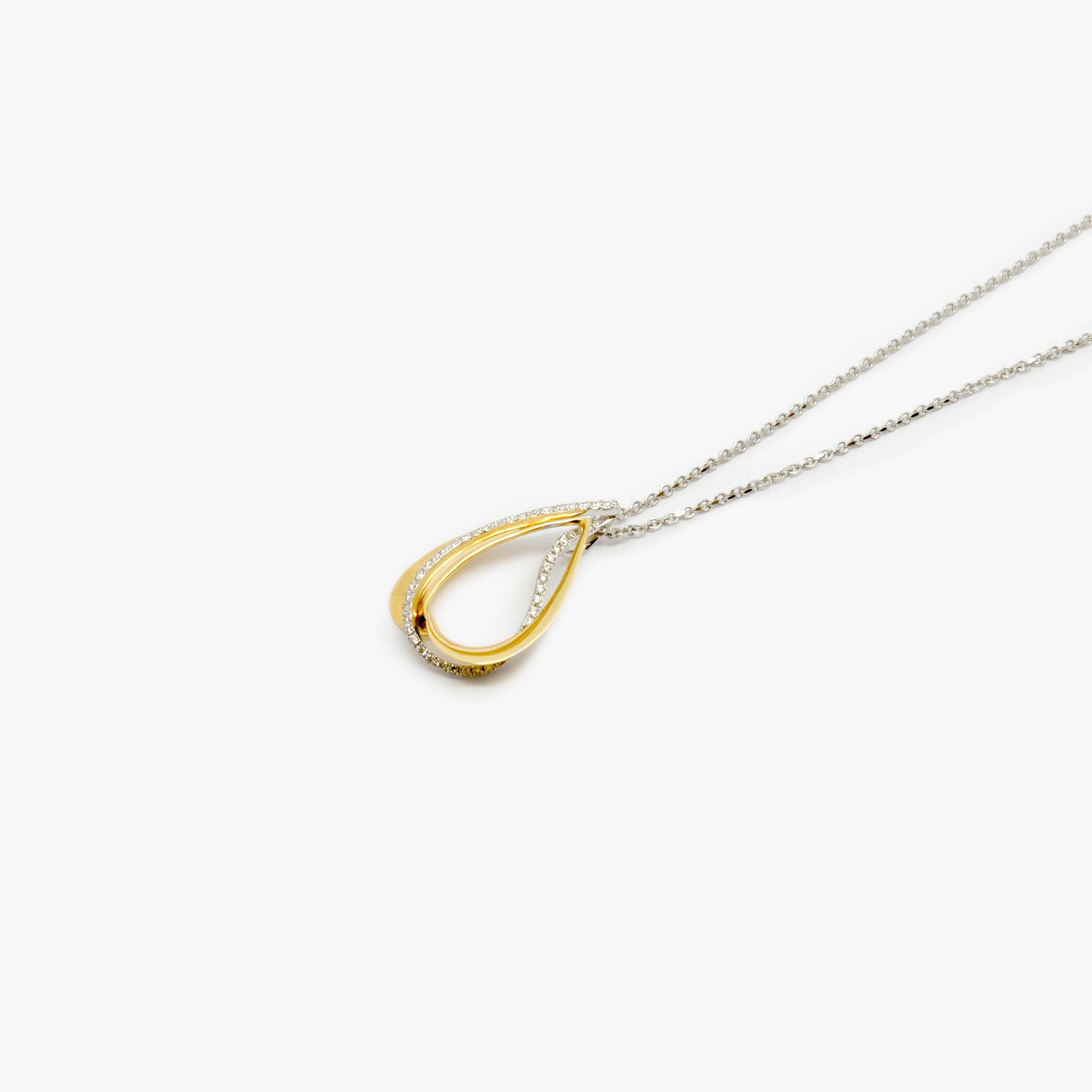 Diamond Set Teardrop Pendant in 18ct Yellow Gold - Jordans Jewellers