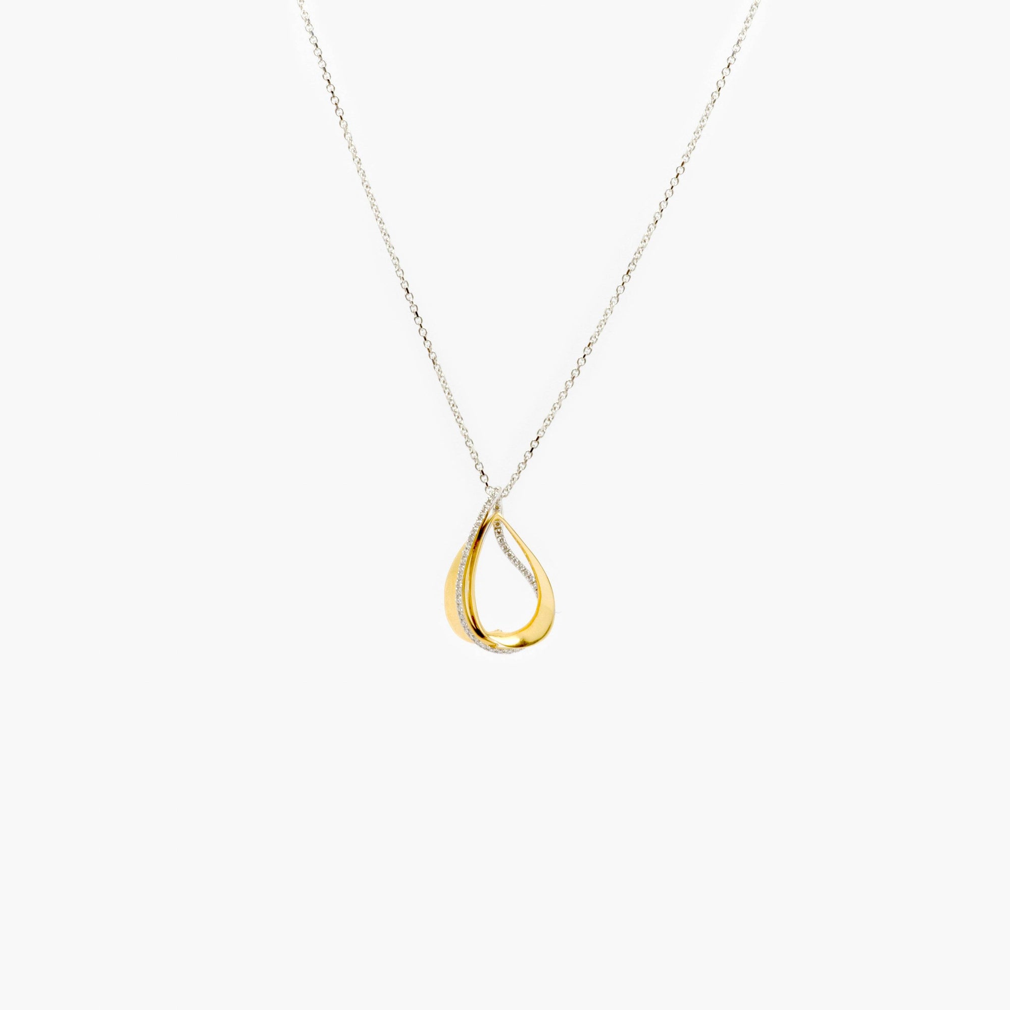 Diamond Set Teardrop Pendant in 18ct Yellow Gold - Jordans Jewellers