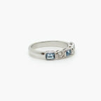18 Carat White Gold Aquamarine & Diamond Ring - Jordans Jewellers
