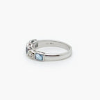 18 Carat White Gold Aquamarine & Diamond Ring - Jordans Jewellers
