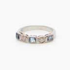 18 Carat White Gold Aquamarine & Diamond Ring - Jordans Jewellers