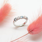 18 Carat White Gold Aquamarine & Diamond Ring - Jordans Jewellers