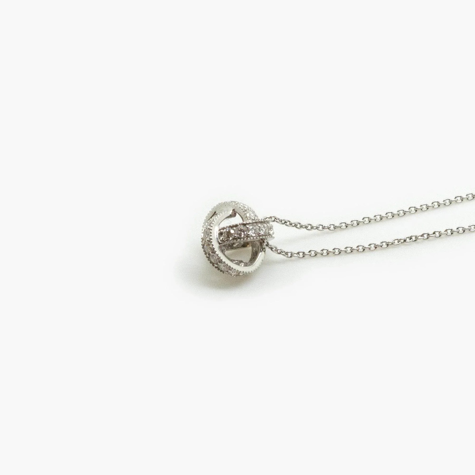 18 Carat White Gold Diamond Knot Pendant Necklace - Jordans Jewellers