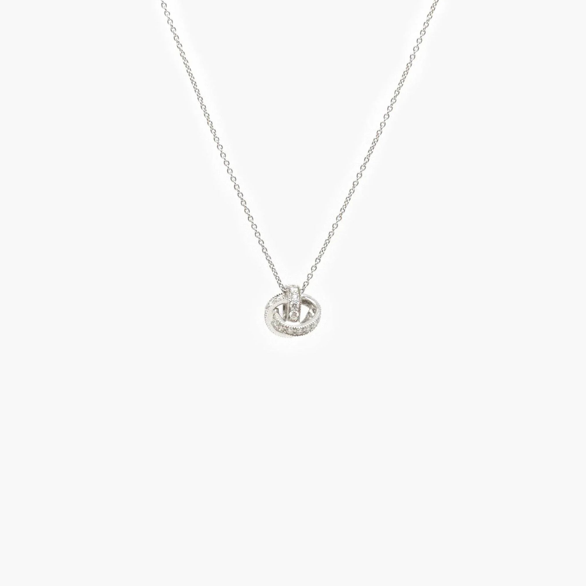 18 Carat White Gold Diamond Knot Pendant Necklace - Jordans Jewellers