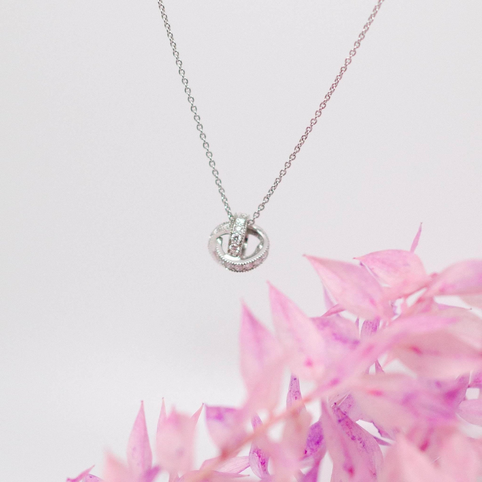 18 Carat White Gold Diamond Knot Pendant Necklace - Jordans Jewellers