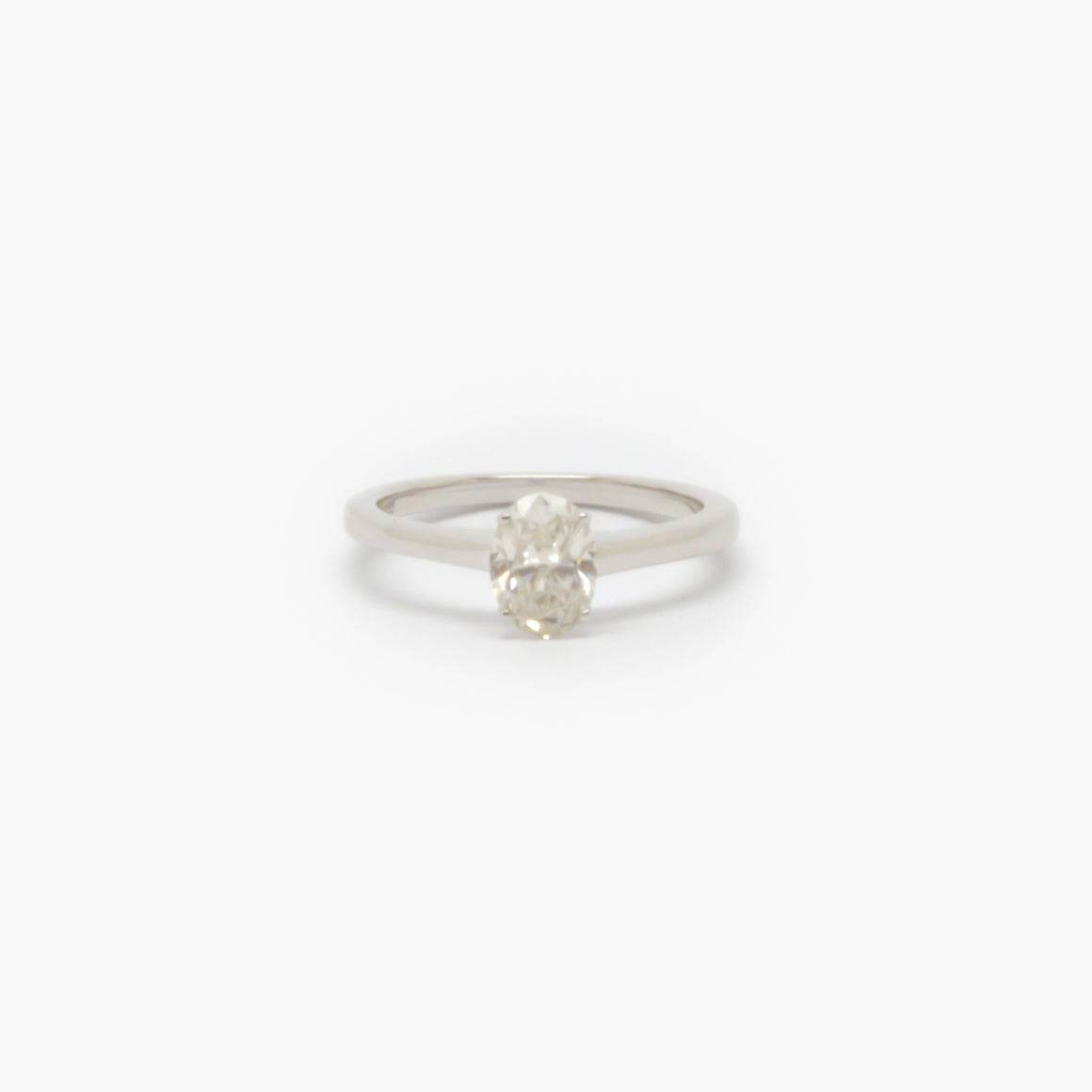 18 Carat White Gold Oval Diamond Solitaire Ring - Jordans Jewellers