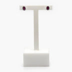 18 Carat White Gold Oval Ruby Stud Earrings - Jordans Jewellers