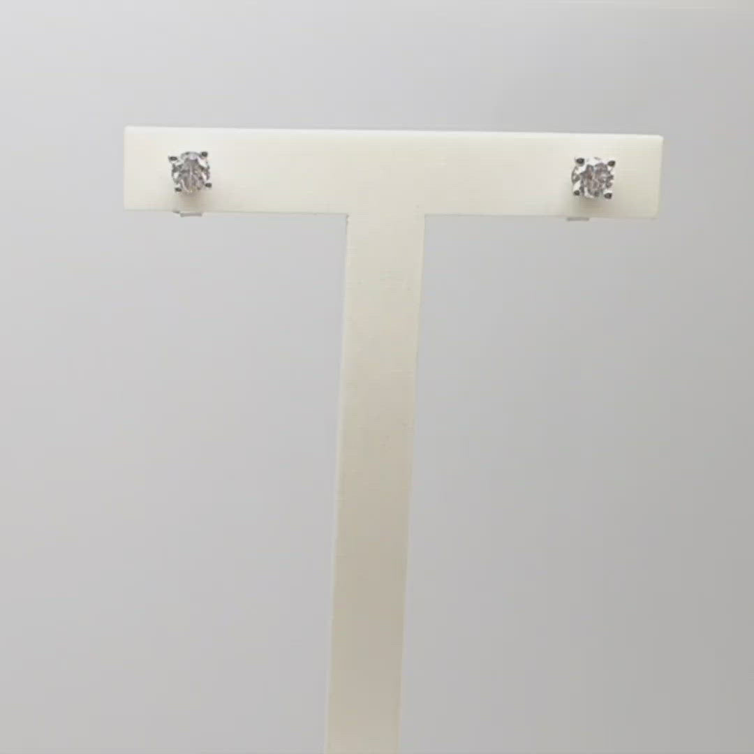 Jordans Jewellers 9ct white gold 0.25ct diamond stud earrings - Alternate shot 1 - Video 1