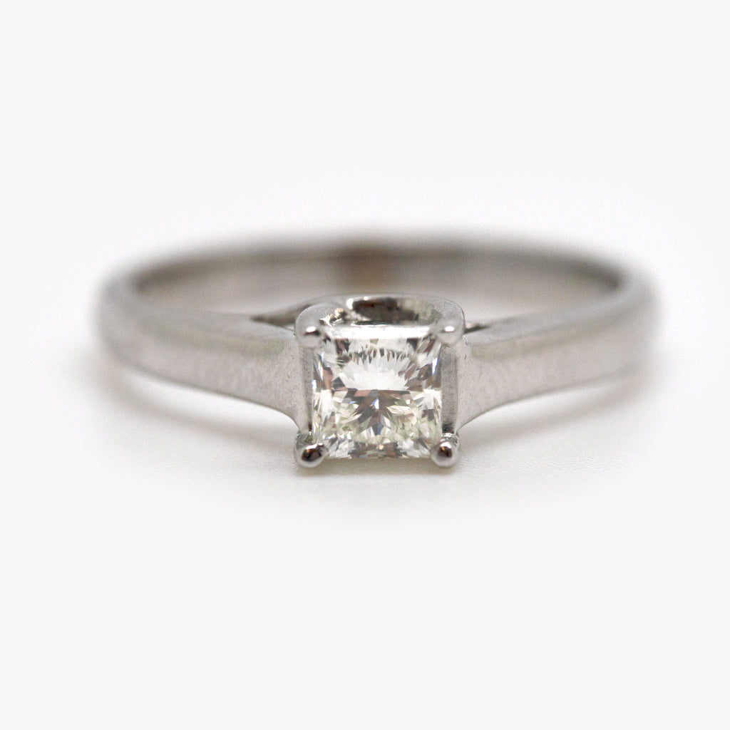 Four Claw Princess Cut Diamond Solitaire Ring