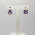 Jordans Jewellers 9ct rose gold amethyst earrings with latch backs - Alternate shot 1 - Video 1
