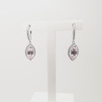 Jordans Jewellers 18ct white gold morganite and diamond drop earrings - Alternate shot 1 - Video shot 1