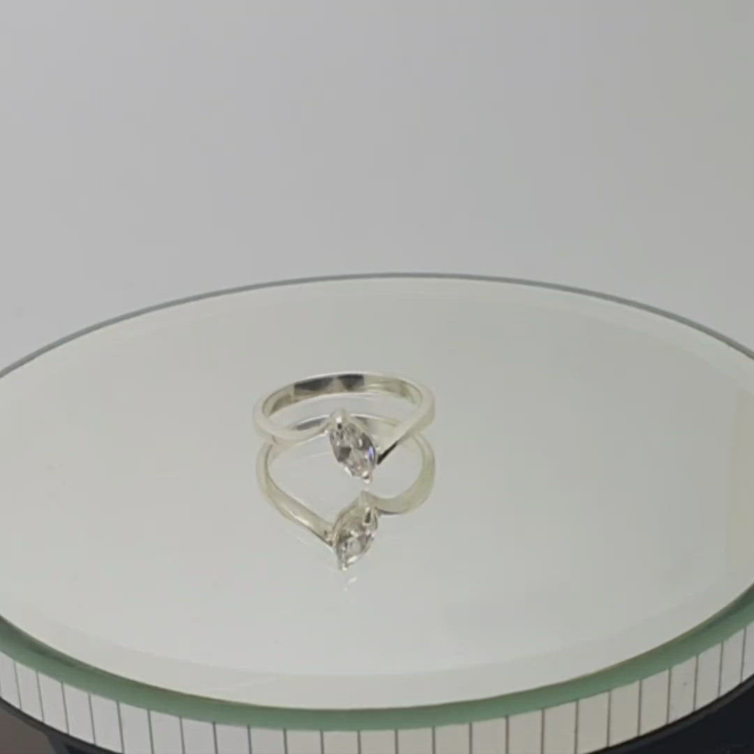 Jordans Jewellers silver cubic zirconia marquise ring - Alternate shot 1 - Alternate shot 2 - Video 1