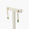 9 Carat Gold Emerald Rubover Drop Earrings